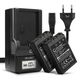 2x Batteri BCS-1 BCS-5 1000mAh + Lader