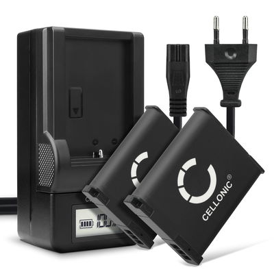 2x Batteri for Panasonic Lumix TZ60 ZS100 TZ71 TZ61 TZ40 TZ55 FT7 FT5 DMWBCM13 Kameraer 1050mAh + Lader fra CELLONIC