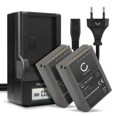 2x Batteri for Olympus OM-D E-M1 OM-D E-M5 OM-D E-M5 Mark II Pen E-P5 PEN-F Kameraer 1140mAh + Lader fra CELLONIC