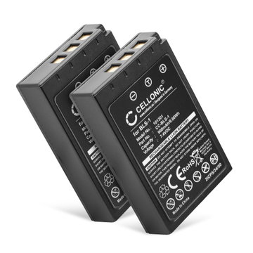 2x Batteri for Olympus Pen E-PL7 E-420 E-450 E-410 E-400 E-420 E-620 E-600 Pen E-P3 E-PL1 E-P1 Kameraer 900mAh fra CELLONIC