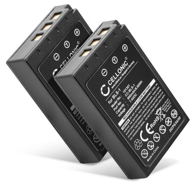 2x Batteri for Olympus Pen E-PL7 E-420 E-450 E-410 E-400 E-420 E-620 E-600 Pen E-P3 E-PL1 E-P1 Kameraer 900mAh fra CELLONIC