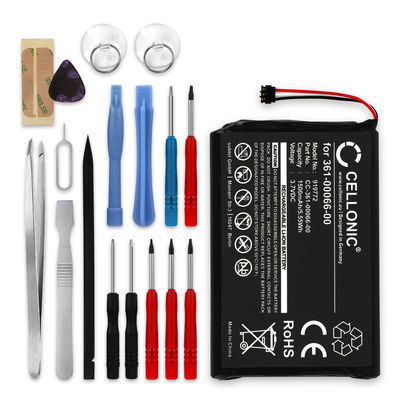 Batteri for Garmin Camper 760, Garmin Dezl 760, Garmin Nuvi 2689, Garmin Camper 760LM 1500mAh + verktøy sett 17stk fra CELLONIC