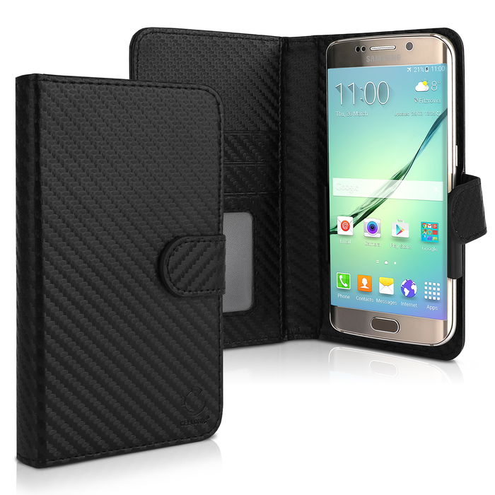 Smart Case for Smartphones (13.2cm x 8cm x 1cm) - PU Leather, svart lomme, pocket, shell, skal