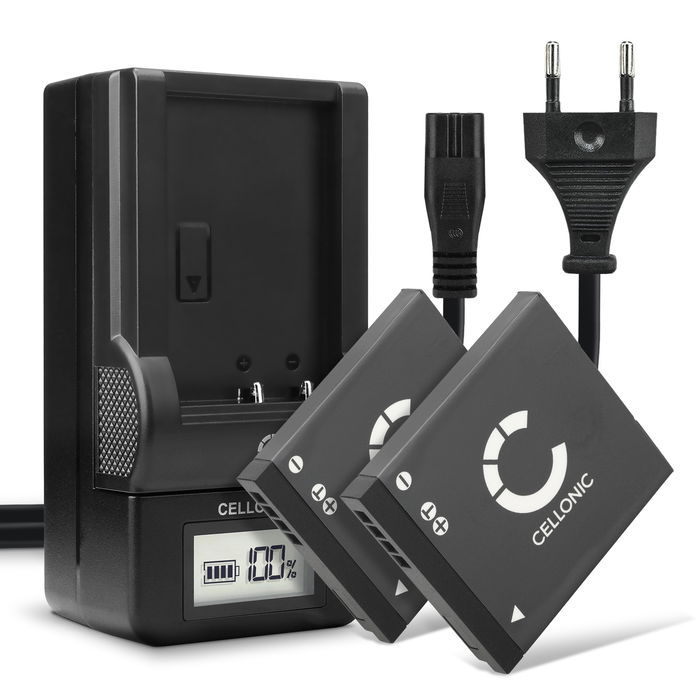 2x Batteri Panasonic Lumix DMC-FH6 700mAh + Lader