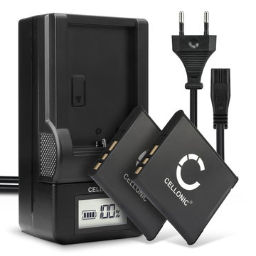 2x Batteri for Sony W810 W830 W800 TX66 TX30 TX55 QX30 QX10 QX100 NPBN1 Kameraer 580mAh + Lader fra CELLONIC