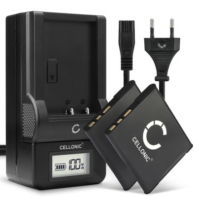 2x Batteri for Sony W810 W830 W800 TX66 TX30 TX55 QX30 QX10 QX100 NPBN1 Kameraer 580mAh + Lader fra CELLONIC