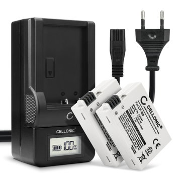 2x Batteri for Canon 600D 700D EOS 650D 550D EOS Rebel T3i T5i T2i T4i EOS Kiss X5 X4 Kameraer 1020mAh + Lader fra CELLONIC