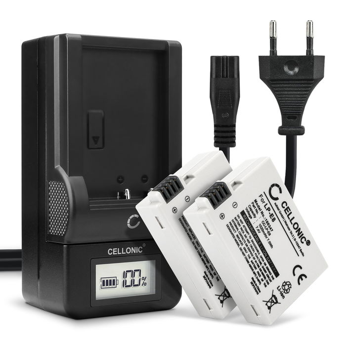 2x Batteri Canon EOS 600D 1020mAh + Lader