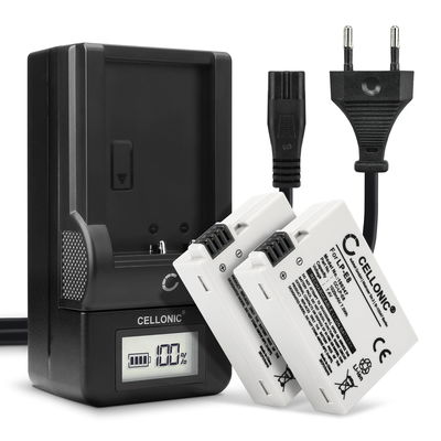 2x Batteri for Canon 600D 700D EOS 650D 550D EOS Rebel T3i T5i T2i T4i EOS Kiss X5 X4 Kameraer 1020mAh + Lader fra CELLONIC