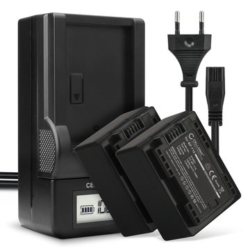 2x Batteri for Canon LEGRIA HF R806 R86 HF R706 HF R606 HF R506 R406 R306 R36 VIXIA HF R500 Kameraer 1600mAh + Lader fra CELLONIC