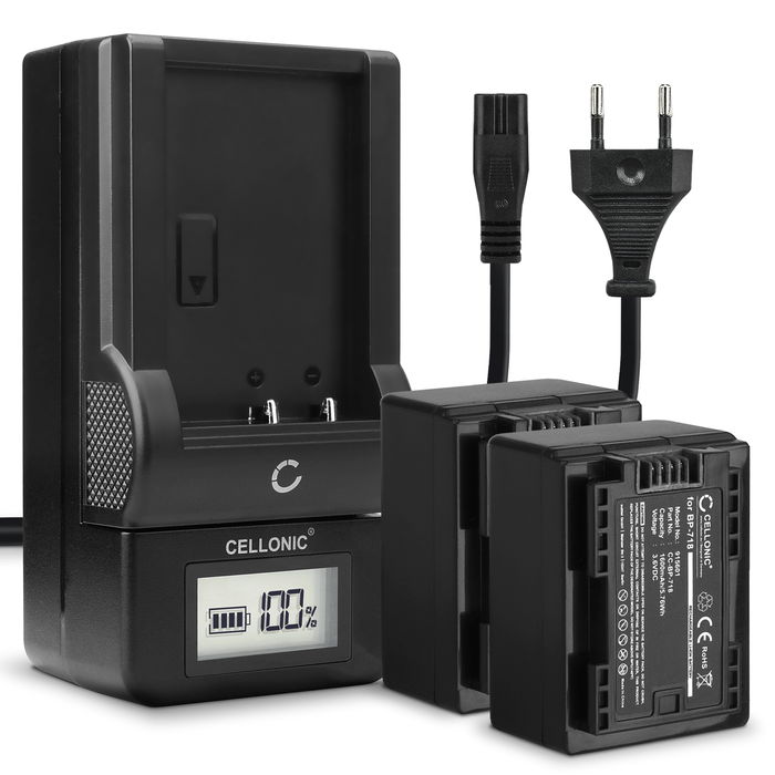 2x Batteri Canon LEGRIA HF M56 1600mAh + Lader