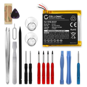 Batteri for Apple iPod nano 3 Gen. - A1236 450mAh + Verktøy fra CELLONIC