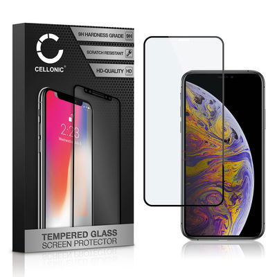 Skjermbeskytter glass Apple iPhone Xs Max (3D Case-friendly, 9H, 0,33mm, Full Glue) Herdet Glass