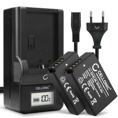 2x Batteri for Nikon CoolPix P1000, CoolPix P950, 1 J1, 1 AW1, Coolpix A, 1 V3, 1 S1, MH-27, EN-EL20 Kameraer 800mAh + Lader fra CELLONIC