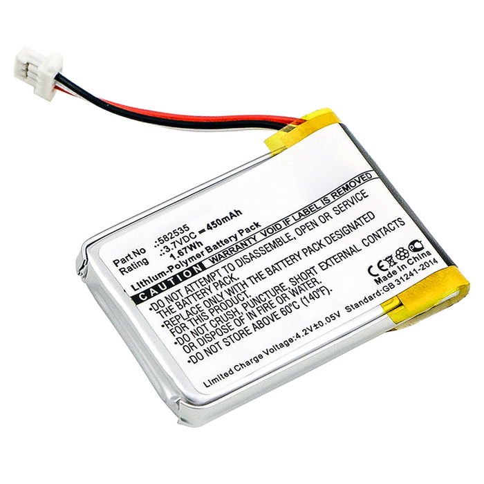 Batteri for Mitac Mio Mivue 388 / Mitac Mio 1ICP6/26/36 / Mitac Mio 582535 450mAh fra subtel