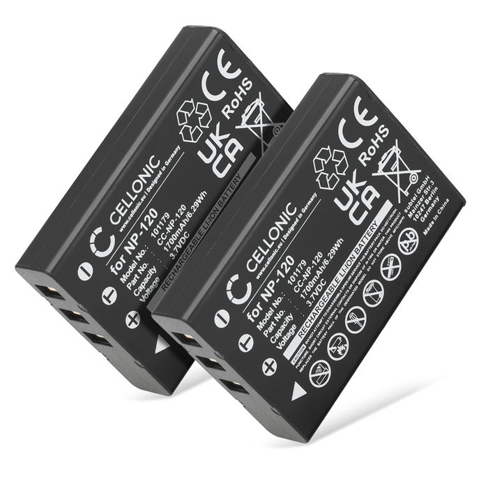2x Batteri Ordro NP-120 1700mAh