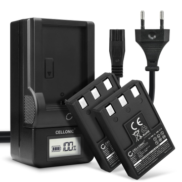 2x Batteri for Canon Digital IXUS 300 330 400 430 500 IXUS V V2 V3 S100 NB1L CB2LS NB-1LH NB-1L (850mAh, 3.7V) + Lader fra CELLONIC