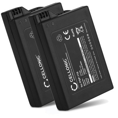 2x Batteri for Sony PSP 1 (PSP-1000, 1001, 1002, 1003, 1004, 1005, 1006, 1007, 1008, 1010) PSP Fat 1800mAh fra CELLONIC