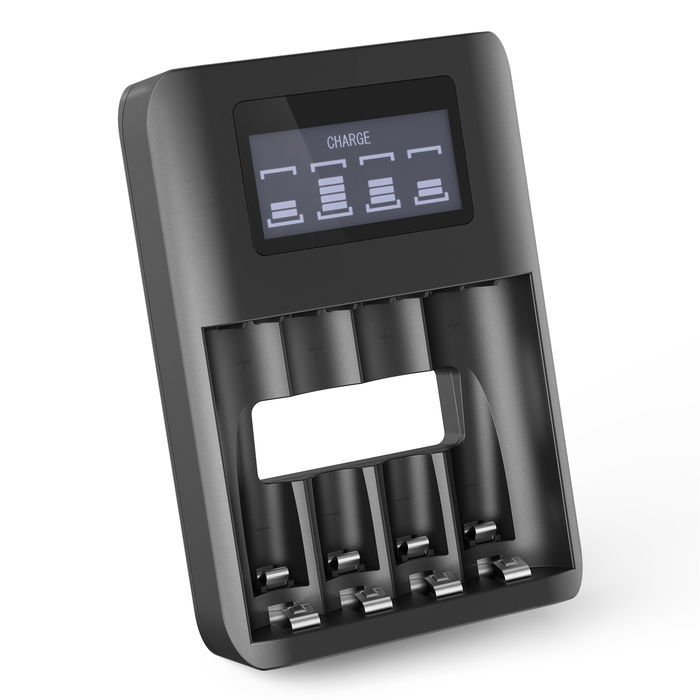 CELLONIC USB Batterilader til AA og AAA Batterier (NiMH) med 4 ladeplasser | Batterilader, Overladingsvern