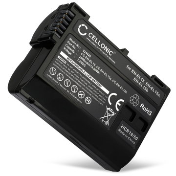 Batteri for Nikon D850, D750, ZR, 1 V1, D7500, D7200, D810, D800, D7000, D7100, Z6 II, D610, D600, D800E, Z 5, 6, 7II, 9, 6 II, Z7 II - EN-EL15 2000mAh reservebatteri