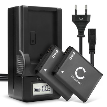 2x Batteri for Samsung MV800 WB30f WB35f WB50f ST72 ST77 ST150f PL20 PL100 PL120 ES65 ES80 ES90 Kameraer 700mAh + Lader fra CELLONIC