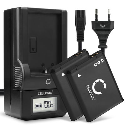 2x Batteri for Samsung MV800 WB30f WB35f WB50f ST72 ST77 ST150f PL20 PL100 PL120 ES65 ES80 ES90 Kameraer 700mAh + Lader fra CELLONIC