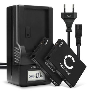 2x Batteri for Samsung WB150F WB150 WB1100F WB710 WB700 EX2F ES50 ES55 PL50 TL100 Kameraer 1050mAh + Lader fra CELLONIC