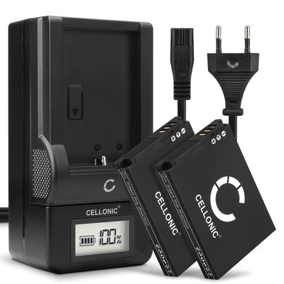 2x Batteri for Samsung WB150F WB150 WB1100F WB710 WB700 EX2F ES50 ES55 PL50 TL100 Kameraer 1050mAh + Lader fra CELLONIC