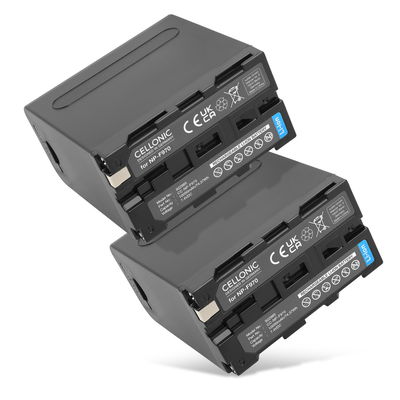 2x Batteri for Sony HXR NX 100, NEX FS700R, FS700RH, HVR-Z1, HVR-V1 10050mAh USB-Out 2.4A fra CELLONIC