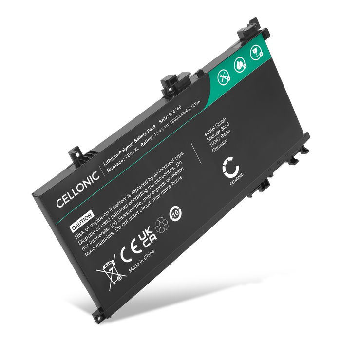 Batteri for HP Omen 15-ax200 Series, Pavilion 15-bc200 Series, TE04XL, HSTNN-DB7T 2800mAh fra CELLONIC
