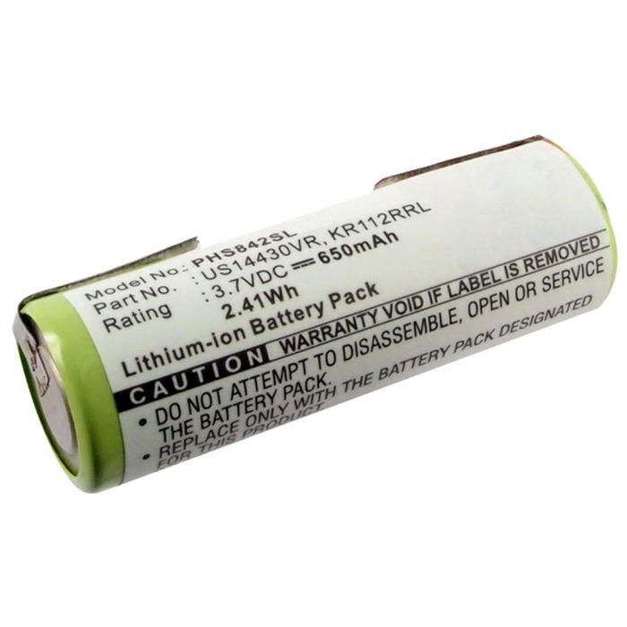 Batteri til Philips HS8020 / HS8060 / HS8070 / HS8420 / HS8420/23 / HS8440 / HS8460 - KR112RRL, US14430VR (650mAh) Reservebatteri