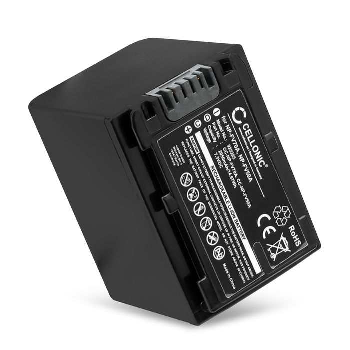 Batteri for Sony FDR AX33, HDR CX625, CX250, PJ620, FDRAX100, CX270, CX260, NPFV70, NPFV50 Kameraer 2050mAh fra CELLONIC
