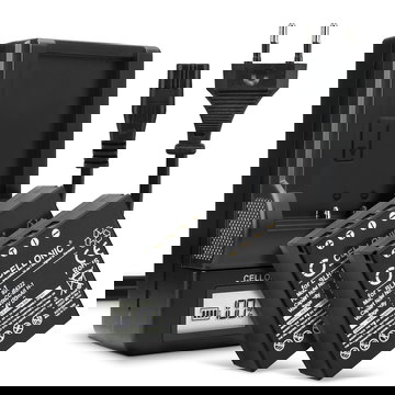 2x Batteri for Olympus OM-D E-M1 Mark II, OM-D E-M1X Kameraer 2000mAh + Lader fra CELLONIC