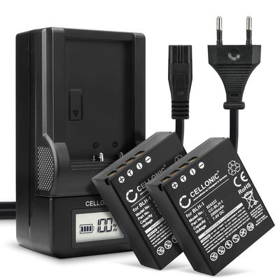 2x Batteri for Olympus OM-D E-M1 Mark II, OM-D E-M1X Kameraer 2000mAh + Lader fra CELLONIC