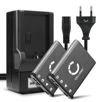 2x Batteri for Nikon Coolpix S3000 S3400 S200 S202 S203 S205 S210 S220 S225 S230 S4000 S500 S5100 S520 S570 S600 S60 Kameraer 700mAh + Lader fra CELLONIC