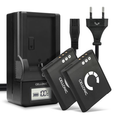 2x Batteri for Olympus XZ-1 LS 100 VG 170 SZ15 mju 1010 SP800 TG 870 TG850 Li-50B Kameraer 730mAh + Lader fra CELLONIC