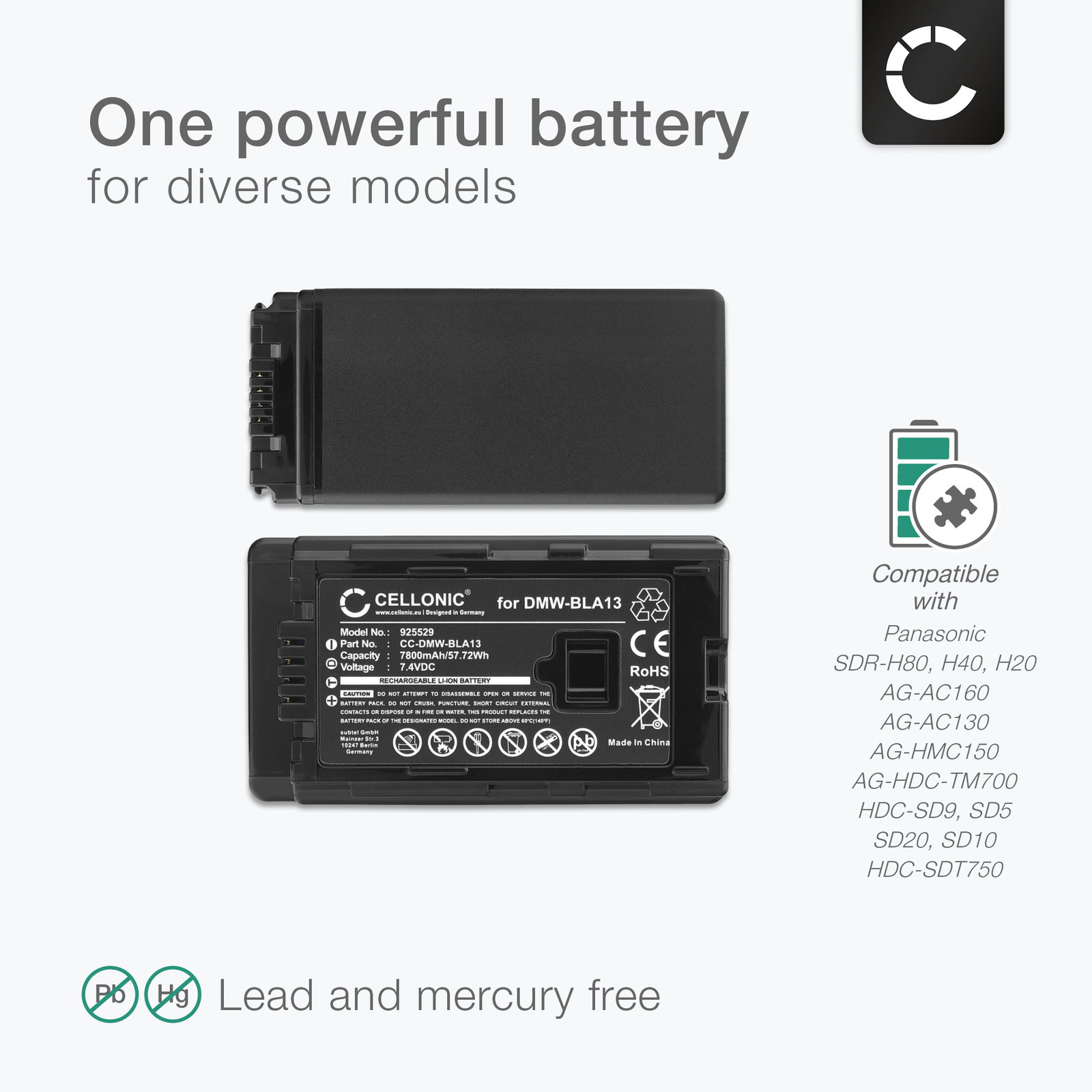 Panasonic HDC-TM750 Batteri