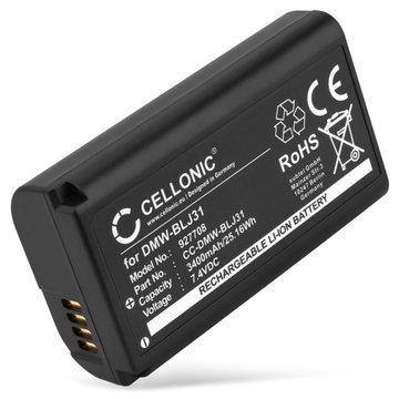 Batteri for Panasonic Lumix DC-S1 Lumix DC-S1H Lumix DC-S1R Lumix S1 Lumix S1H Lumix S1R DMW-BLJ31 (3400mAh, 7.4V) fra CELLONIC