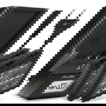 2x Batteri for Panasonic Lumix DMC-FZ20 DMC-FZ10 DMC-FZ5 -FZ1 -FZ15 -FZ2 -FZ3 DMC-FC20 Kameraer 700mAh + Lader fra CELLONIC