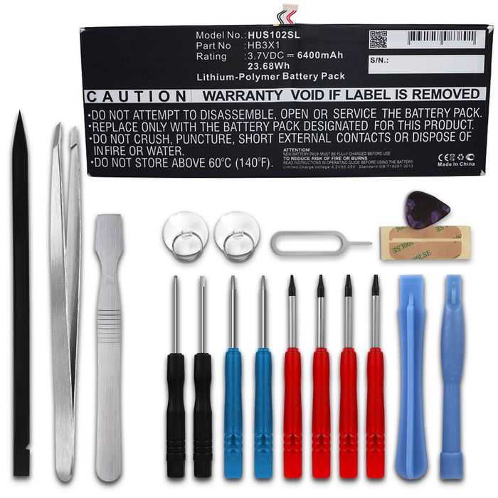 Batteri for Huawei MediaPad 10 Link S10-201u S10-202u S10-201L / Huawei HB3X1 6400mAh + Verktøy fra subtel