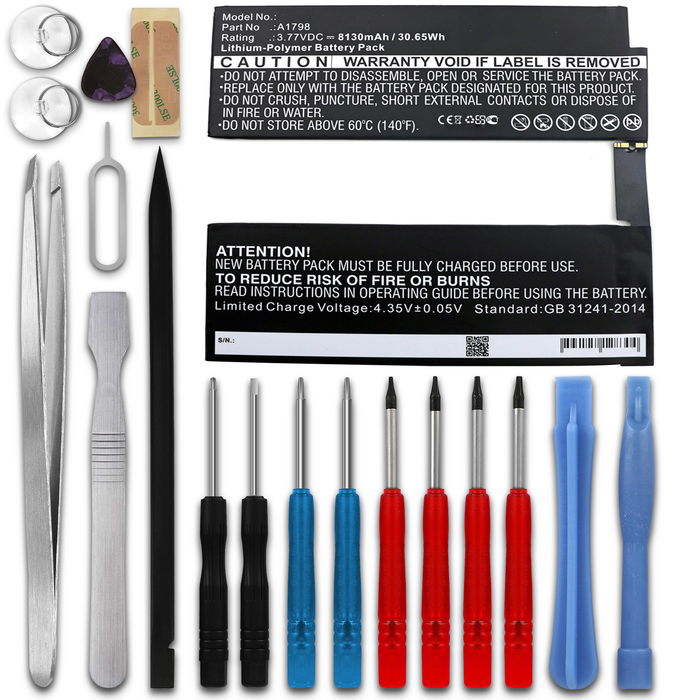 Batteri for Apple iPad Pro 10,5" - A1709 Accu 8130mAh Akku bytte Batteri + Verktøy