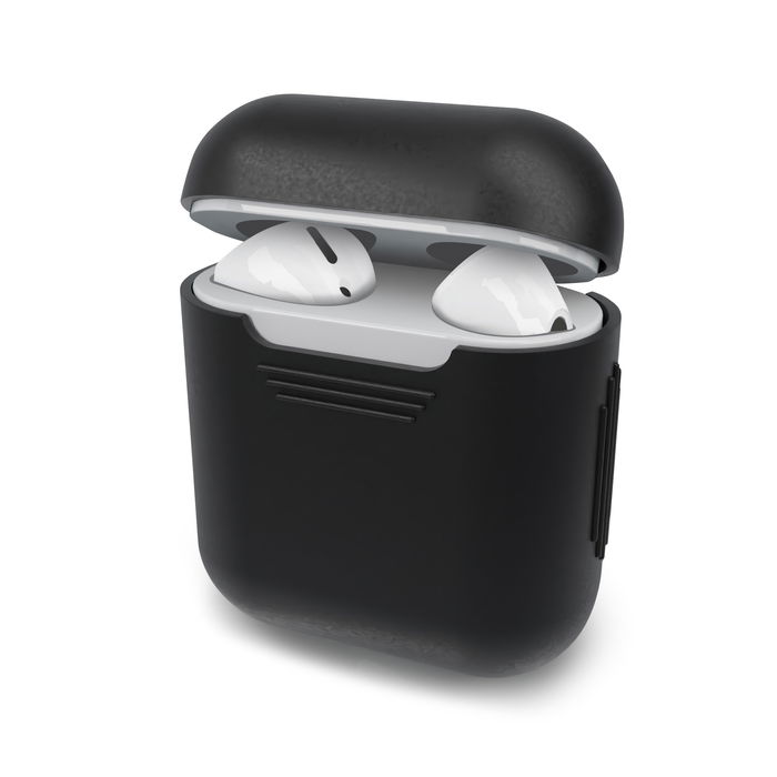 Lomme for Apple AirPods AirPods 2 - Silikon, svart shell pocket tasker