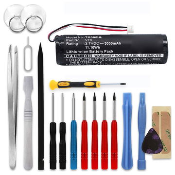 Batteri for TomTom Rider / TomTom Go 400, Go 510, Go Classic, Go 500 (2005), GO 910, VF5 3000mAh + Verktøy fra subtel