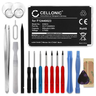 Batteri for Logitech Edge, Logitech Mini, Harmony One, Logitech diNovo Edge, Harmony 900 950mAh + Verktøy fra CELLONIC