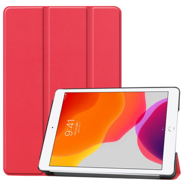 Smart Case for Apple iPad 10.2 2019, 2020, 2021 (7th, 8th, 9th Gen) - Kunstlær, rød shell pocket tasker