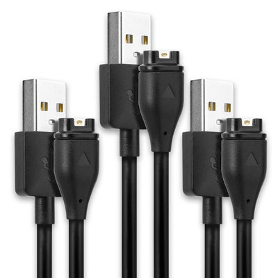 3x USB Kabel for Garmin Fenix 7, 6, 6 Pro, 6X Pro, Vivoactive 4, 4S, 3, Forerunner 945, 45, Venu 2 - Ladekabel USB Ledning  Datakabel svart