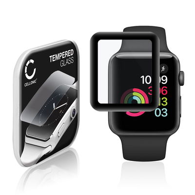 Skjermbeskytter glass Apple Watch 1 / 2 / 3 - 42mm (3D Full Cover, 9H, 0,33mm, Full Glue) Herdet Glass