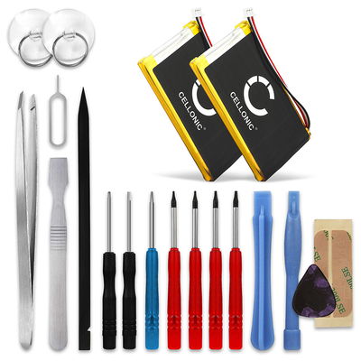 2x Batteri for TomTom SatNav, GO 730, GO 720, GO 630, GO 930, GO 930T / TomTom AHL03714000 1300mAh + Verktøy fra CELLONIC