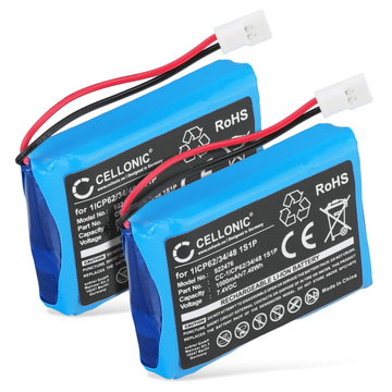 2x Batteri for CTMS Eurodetector 1000mAh fra subtel