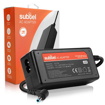 Lader for Dell XPS 13, Inspiron 13,14,15,17/ HP Pavilion,EliteBook, Envy - Charger 19.5V 45W Ladekabel 2.6m Strømforsyning Bærbar Laptop 741727-001,LA45NM140